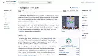 Wikipedia Single-player video game - Wikipedia