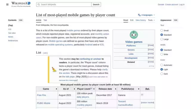 en.wikipedia.org homepage screenshot