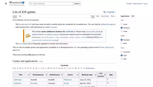 en.wikipedia.org homepage screenshot