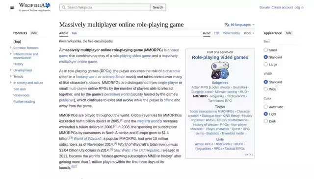 en.wikipedia.org homepage screenshot