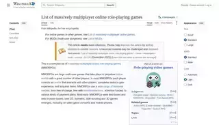 Wikipedia List of massively multiplayer online role-playing games - Wikipedia