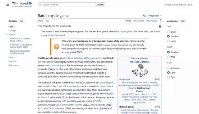 en.wikipedia.org homepage screenshot