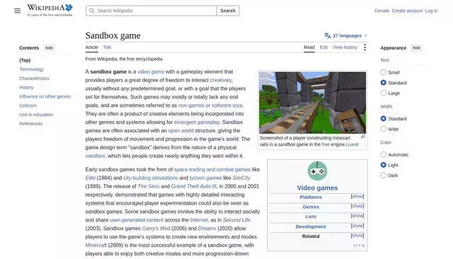 en.wikipedia.org homepage screenshot