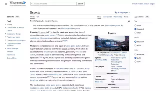 en.wikipedia.org homepage screenshot