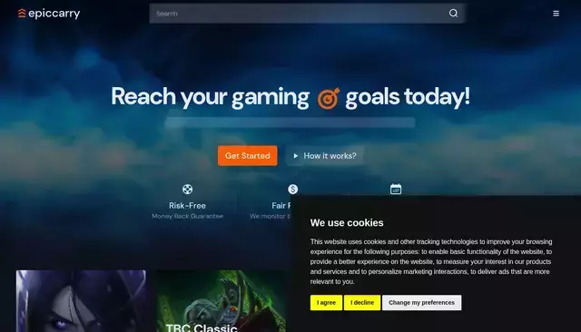 epiccarry.com homepage screenshot