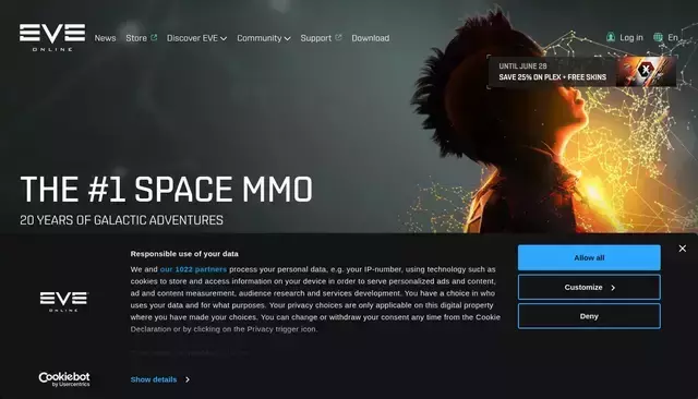 eveonline.com homepage screenshot