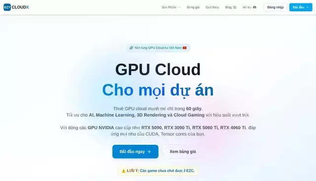 ezycloudx.com homepage screenshot