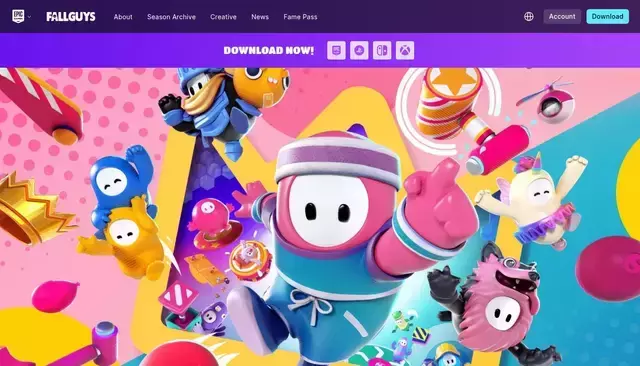 fallguys.com homepage screenshot