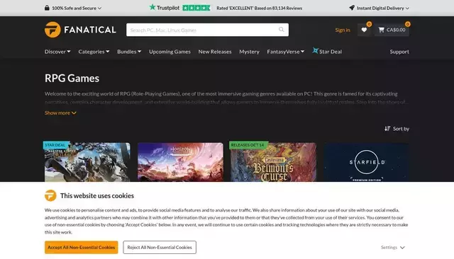 fanatical.com homepage screenshot