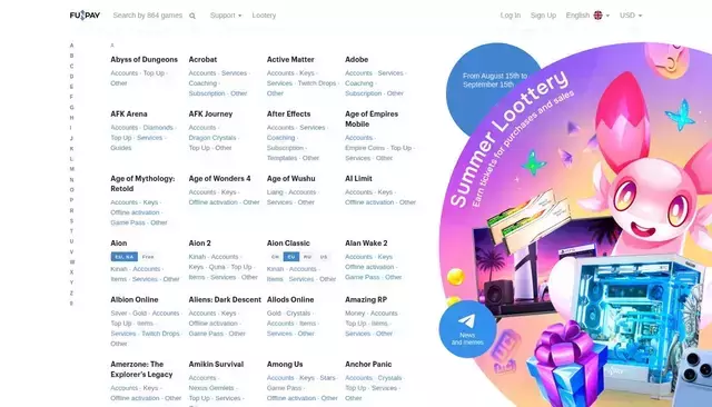 funpay.com homepage screenshot