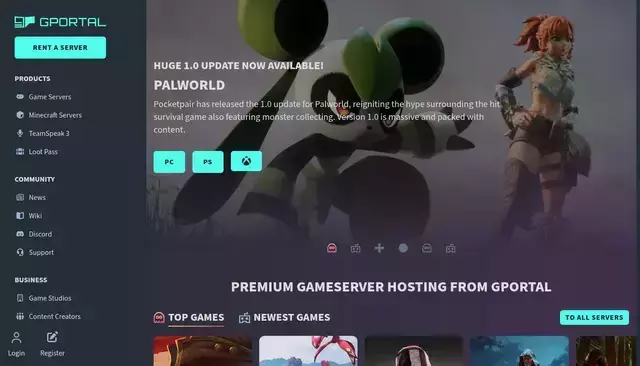 g-portal.com homepage screenshot