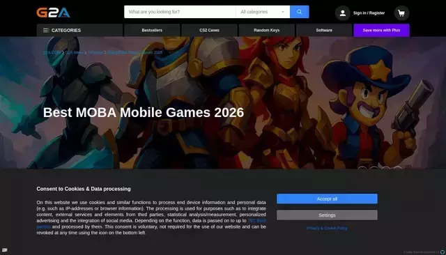 g2a.com homepage screenshot
