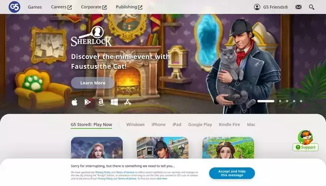 g5.com homepage screenshot