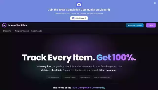 game-checklists.com homepage screenshot