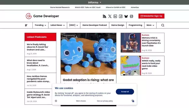 gamedeveloper.com homepage screenshot
