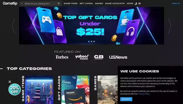 gameflip.com homepage screenshot