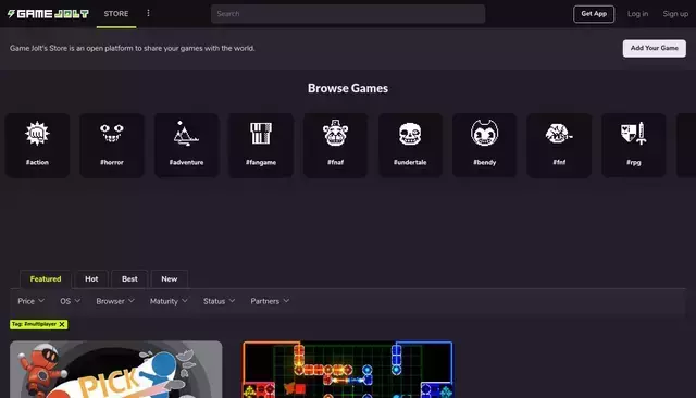 gamejolt.com homepage screenshot