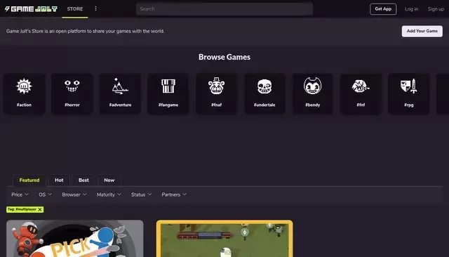 gamejolt.com homepage screenshot