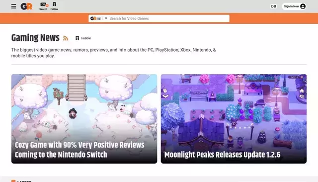 gamerant.com homepage screenshot