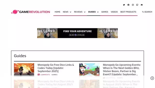 gamerevolution.com homepage screenshot