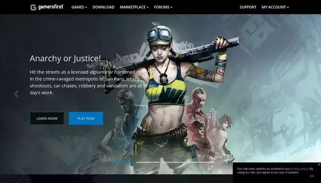 gamersfirst.com homepage screenshot