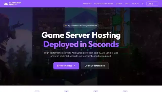 gameserverkings.com homepage screenshot