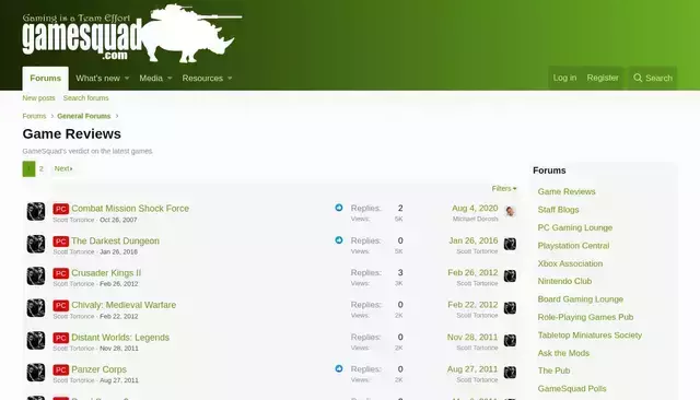 gamesquad.com homepage screenshot