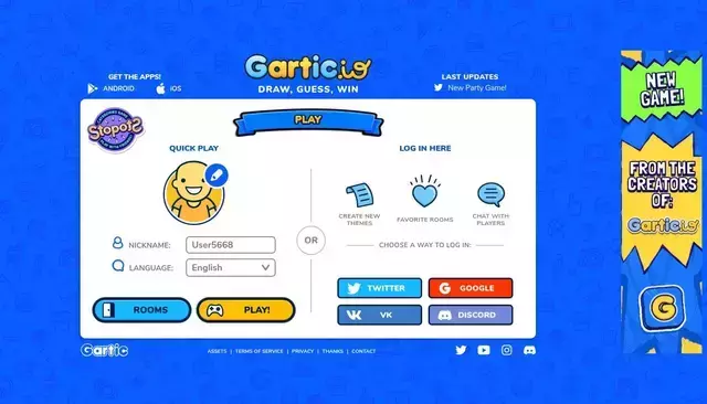 gartic.io homepage screenshot