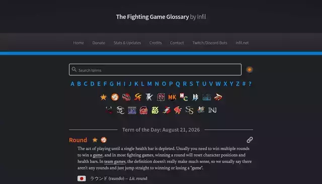 glossary.infil.net homepage screenshot