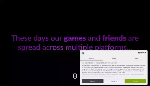 gog.com homepage screenshot
