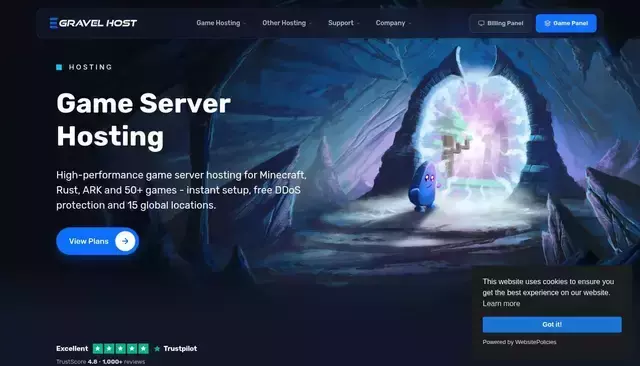 gravelhost.com homepage screenshot