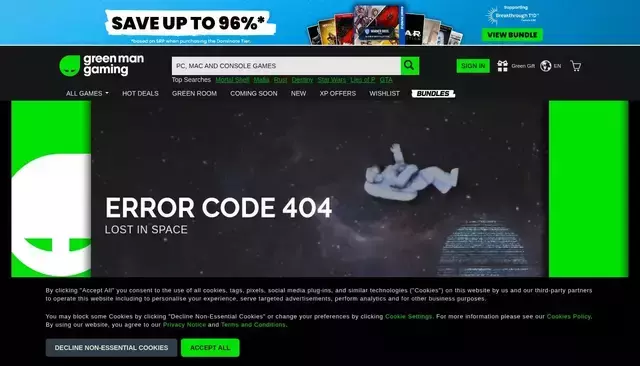 greenmangaming.com homepage screenshot