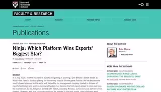 Hbs Ninja: Which Platform Wins Esports' Biggest Star? - Case - Faculty & Research - Harvard Business School