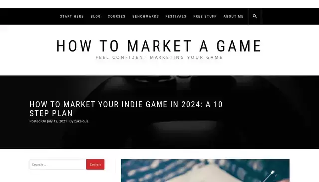 howtomarketagame.com homepage screenshot