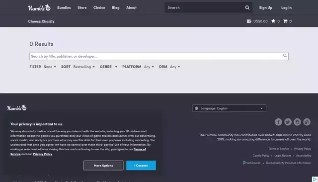 humblebundle.com homepage screenshot