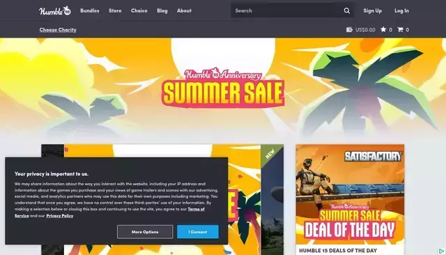 humblebundle.com homepage screenshot