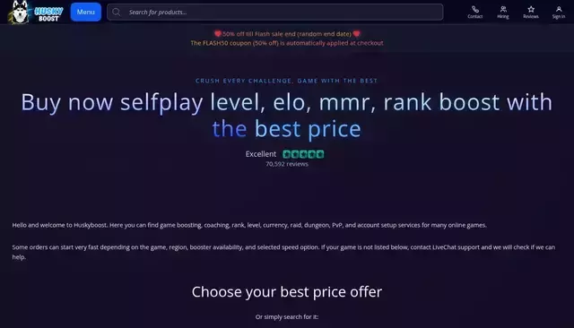 huskyboost.com homepage screenshot