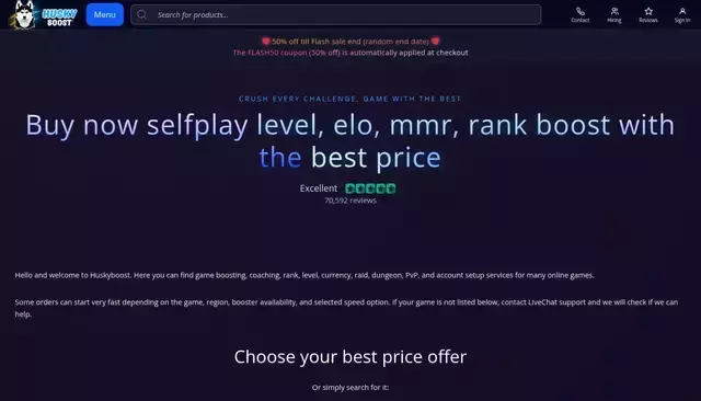 huskyboost.com homepage screenshot