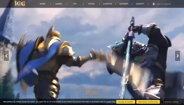 igg.com homepage screenshot