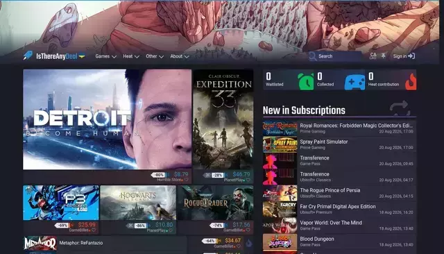 isthereanydeal.com homepage screenshot