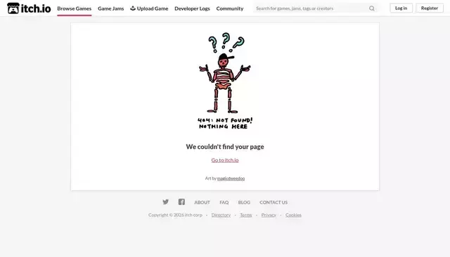 itch.io homepage screenshot
