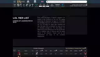 Lola Lytics LoL Tier List - LoLalytics LoL Tier List for Patch 16.13
