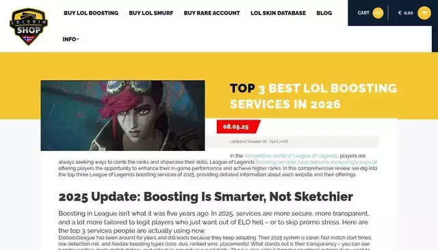 lolskinshop.com homepage screenshot