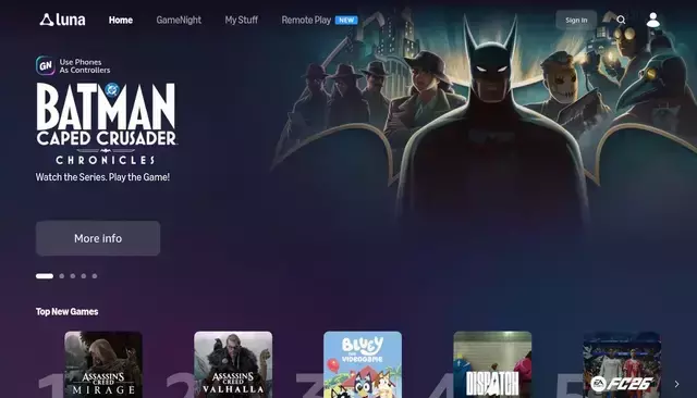 luna.amazon.com homepage screenshot