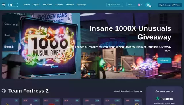 mannco.store homepage screenshot