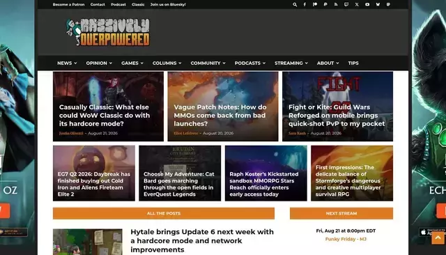massivelyop.com homepage screenshot