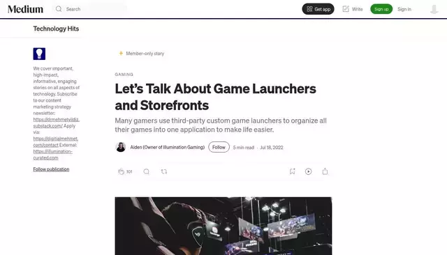 medium.com homepage screenshot
