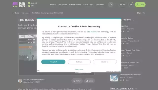 minireview.io homepage screenshot
