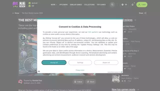 minireview.io homepage screenshot
