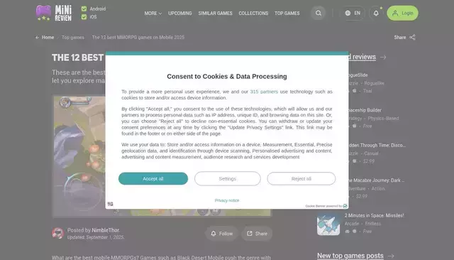 minireview.io homepage screenshot